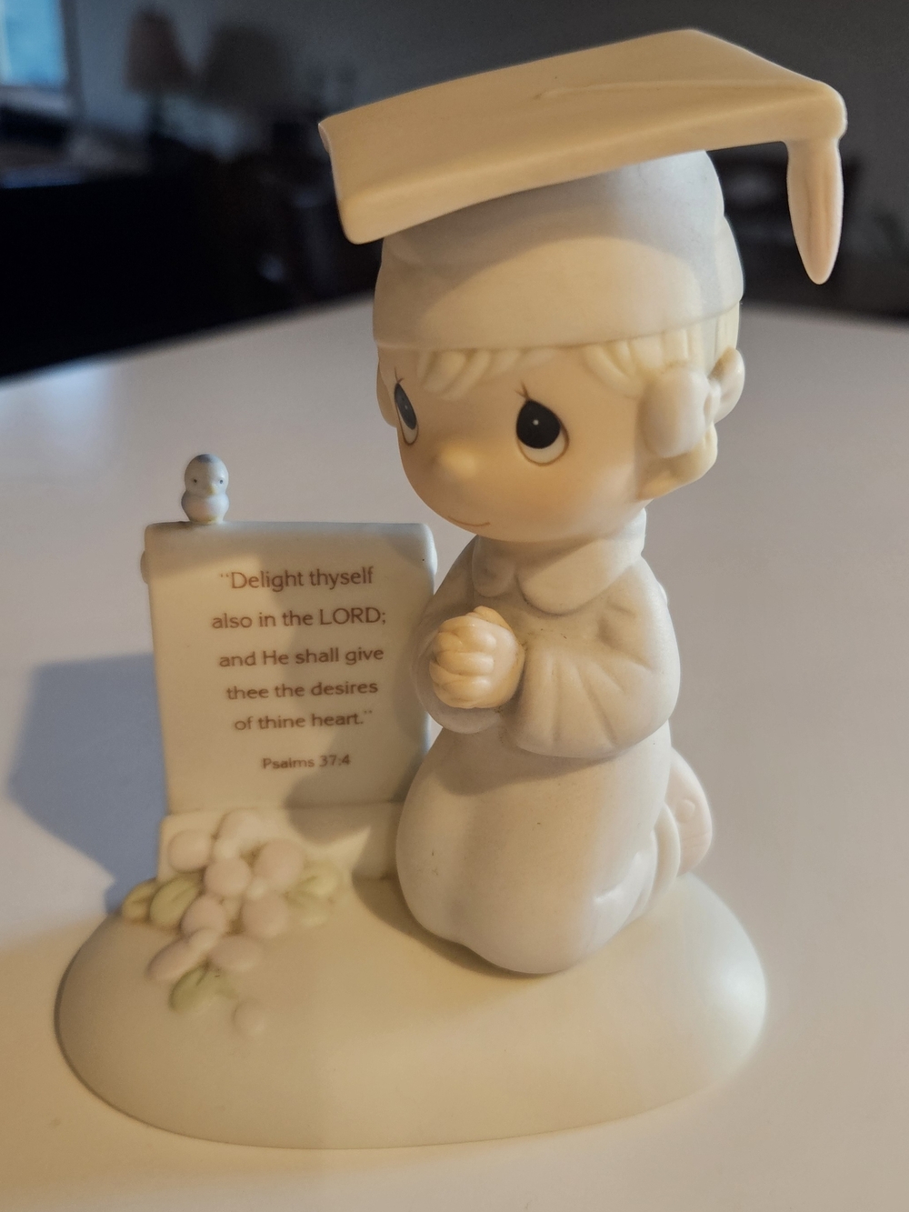 Precious Moments Cream Graduation Kneeling Boy Figurine